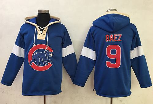 Cubs #9 Javier Baez Blue Pullover MLB Hoodie - Click Image to Close